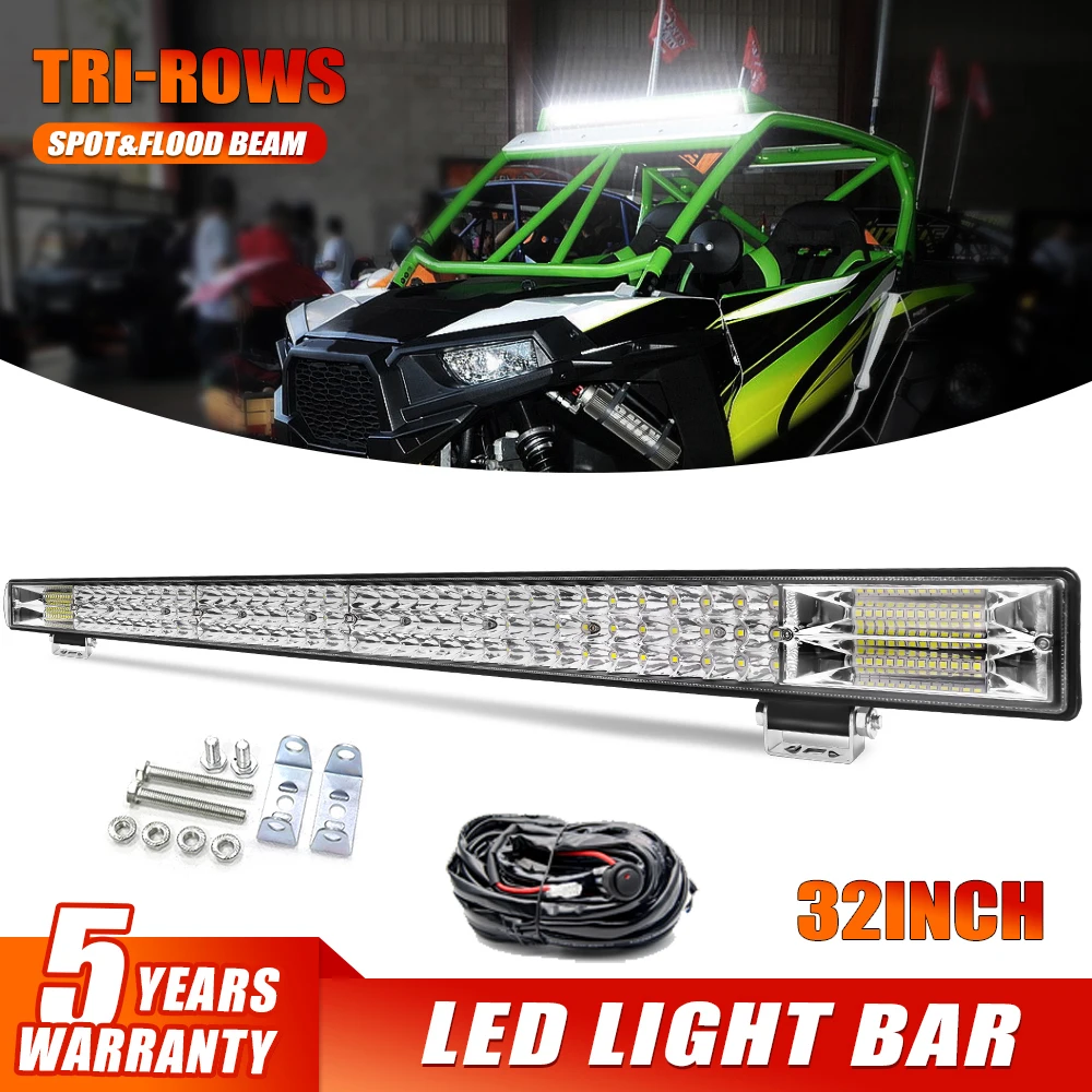 

12inch 20inch 32inch 40inch Tri-Rows LED Light Bar 4x4 Offroad 110000LM LED Work Light Bar Spot Flood Led Combo Beam 12V 24V