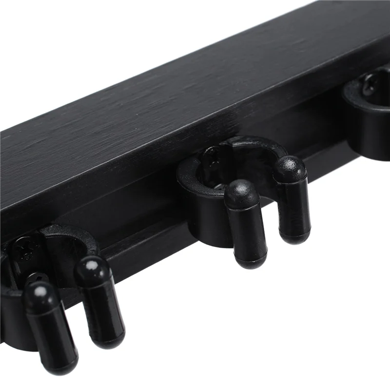 2X 4 Holes Wall Mounted Hardwood Billiard Cue Rack Pool Cue Rack 6 Clips Billiard Holder Bracket Accessories