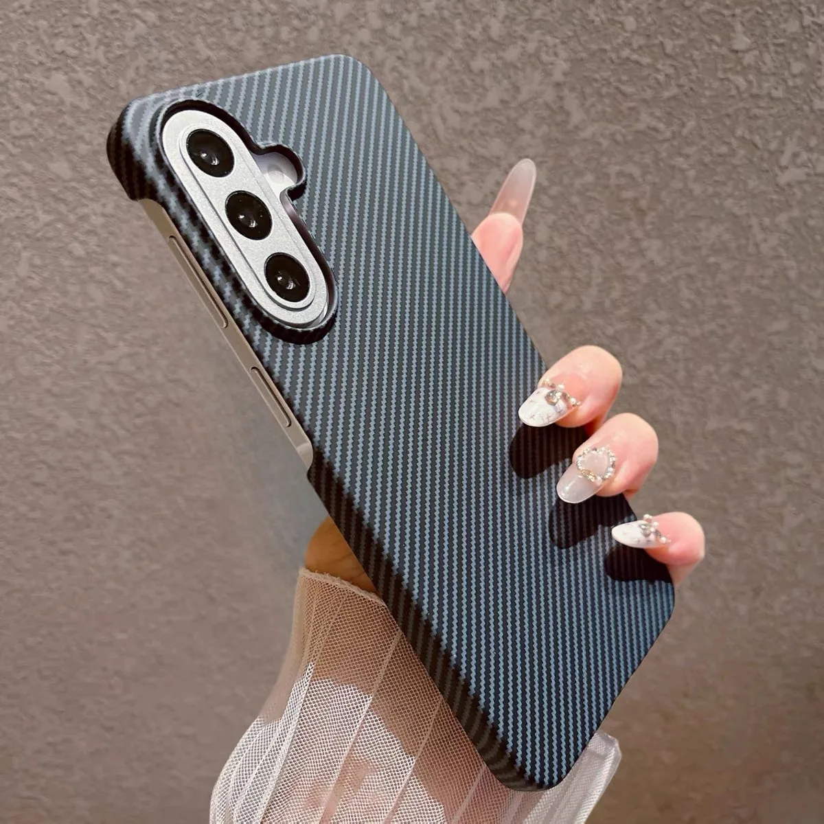 Etui z włókna węglowego i kevlaru z wbudowanym magnesem do Samsung Galaxy S26 FE S25 S24 Ultra Plus A57 A17…