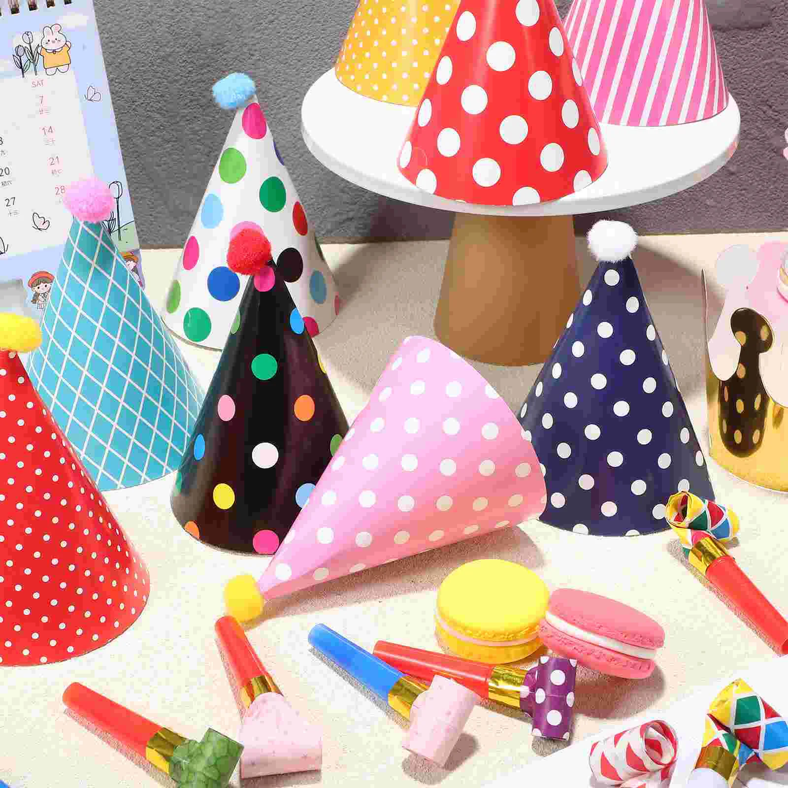 Birthday Party Decoration Crowns Blowers Metal Colorful Decorations Paper Adult Hats