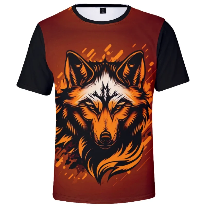 Kung Fu Cat Pattern T Shirt For Men Tiger Wolf 3D Printed Tees Casual Streetwear Short Sleeve Round Neck Tops Oversized T-Shirts