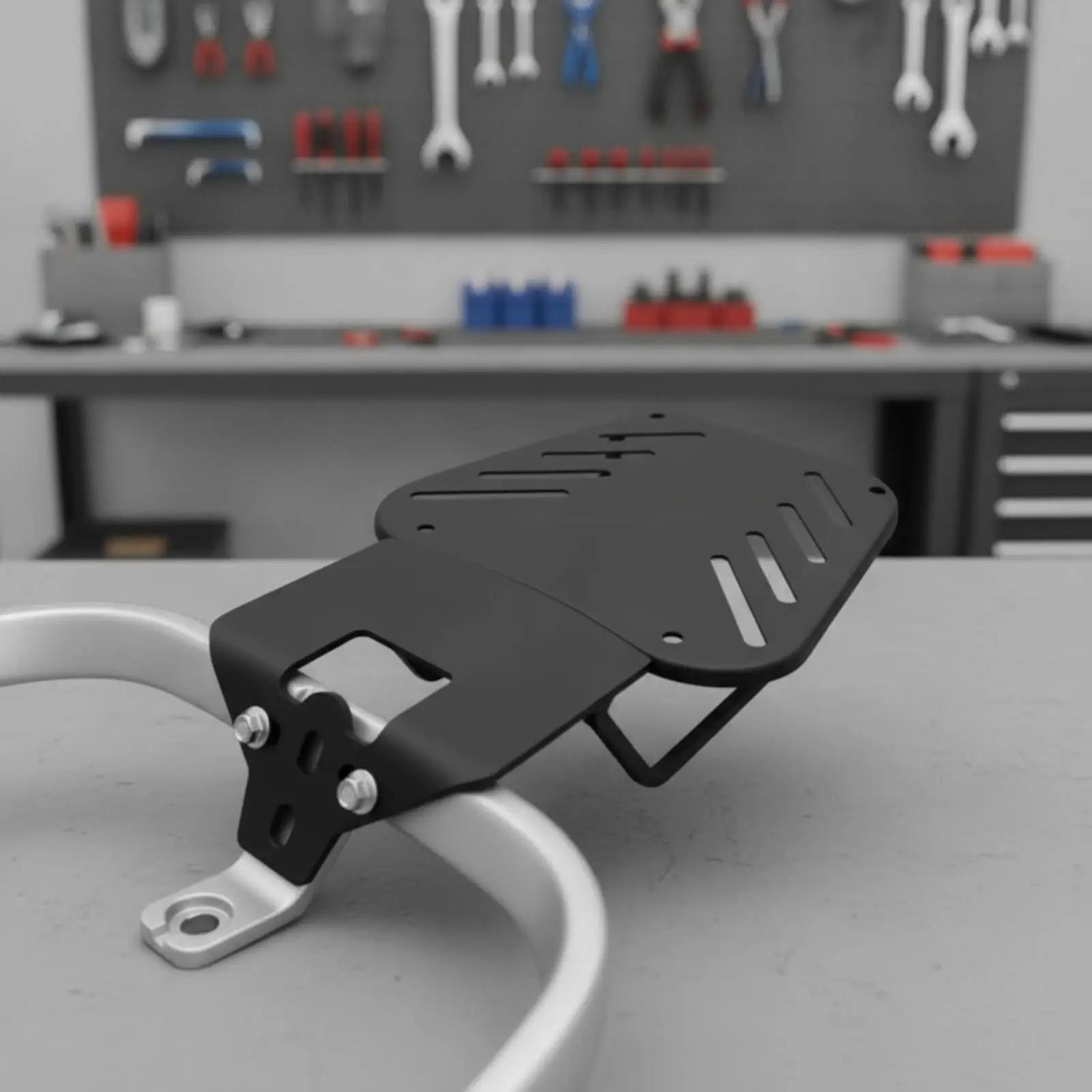 Premium Metal Electric Scooter Cargo Rack with Open Cutout Support Struts for Customized Rear Fit and Utility