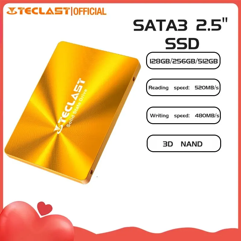 TECLAST-disco duro interno de estado sólido para ordenador portátil, dispositivo de almacenamiento de 2,5 pulgadas, 512GB, 128GB y 512GB, SATA 1,5/3/6 GB/s