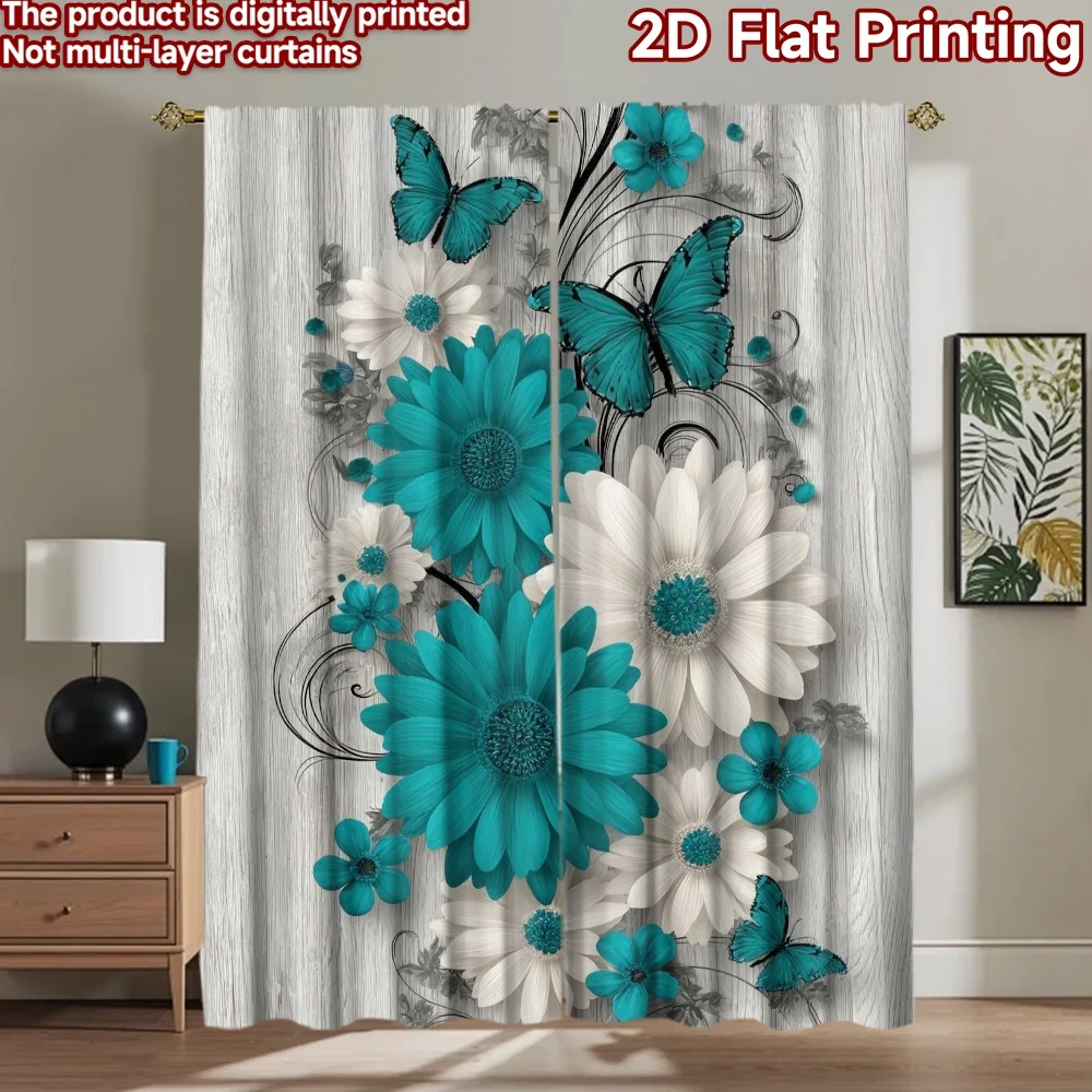 

1pc 2D flat Photography Backdrop Party Backdrop Butterflies and Flowers 100% Polyester Birthday Party Use for Bedroom
