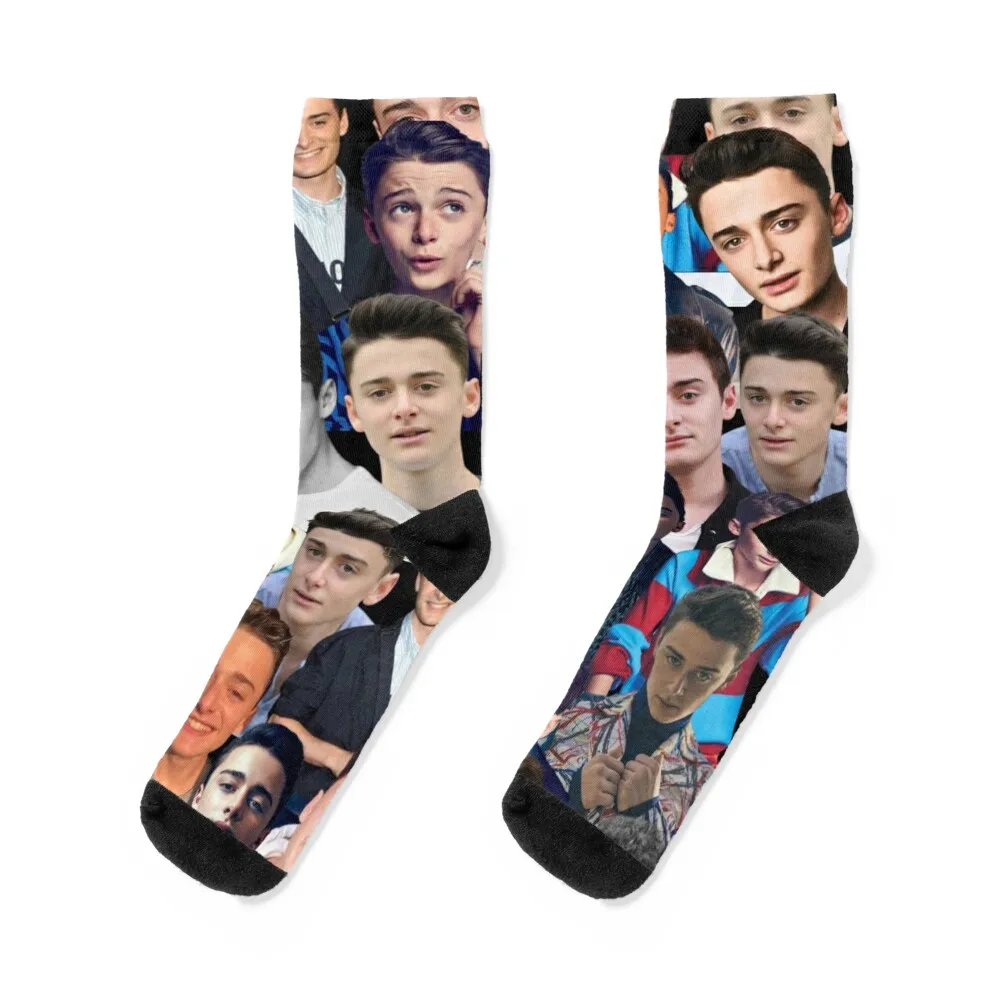 

noah schnapp photo collage Socks Non-slip Heating sock cartoon Men's Socks For Man Women's
