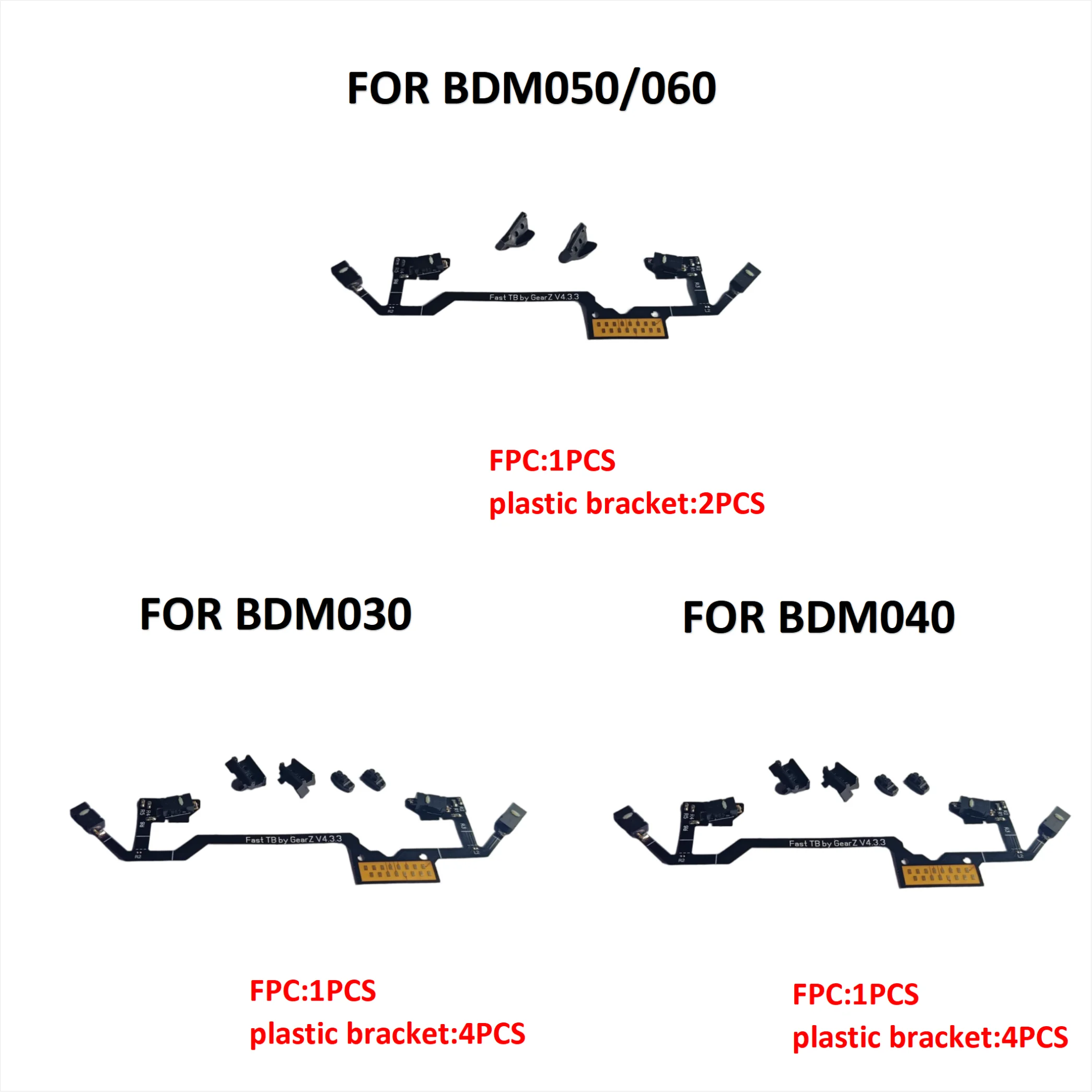 GearZ PS5 V2 Smart Mouse Triggers Kit Is Compatible With BDM030, BDM040, BDM050 and BDM060 Flexible Circuit Boards.
