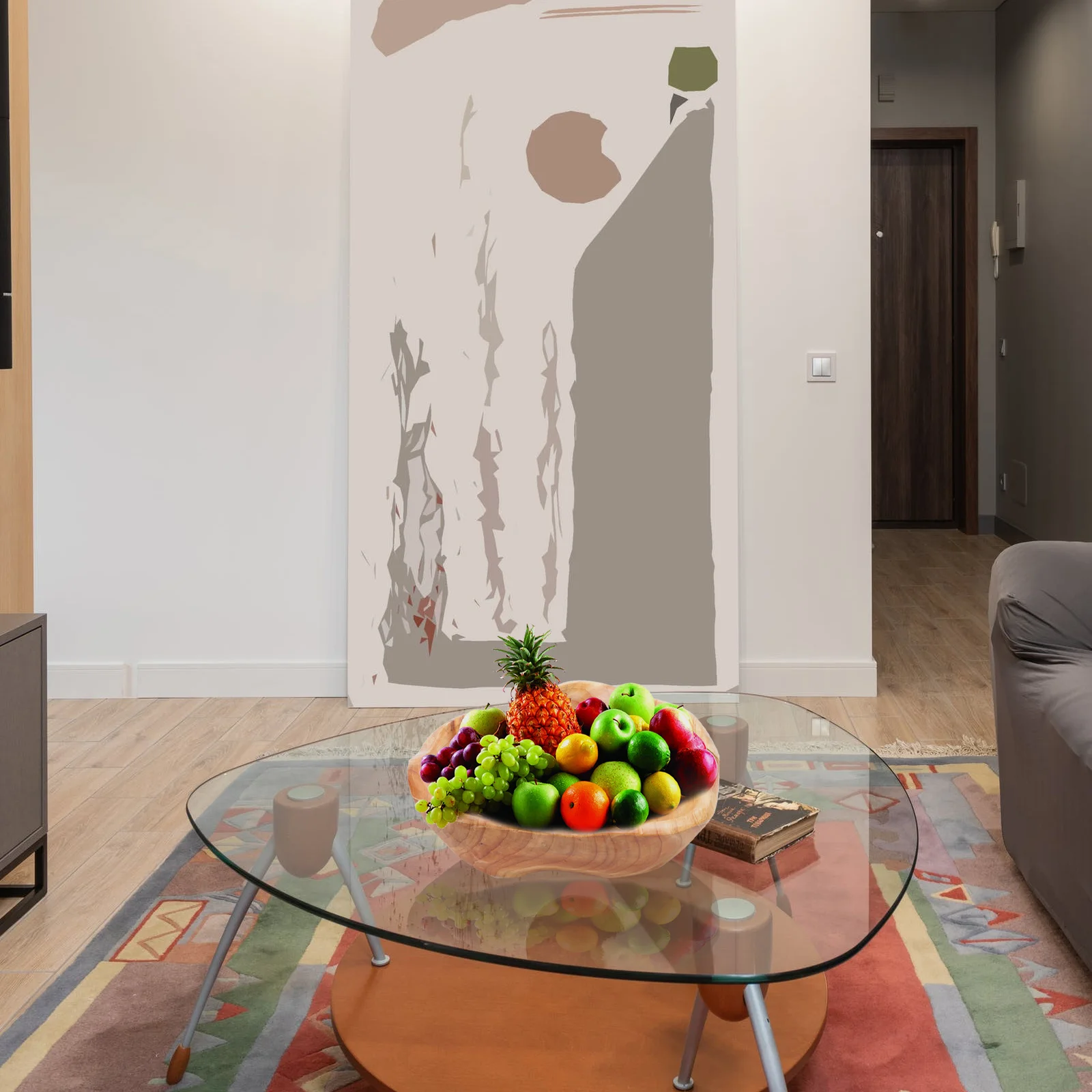 

1Pcs Handmade Root Carving Wooden Fruit Bowl Large Capacity Snack Storage Dessert Serving Tray Suitable for Home Living Room