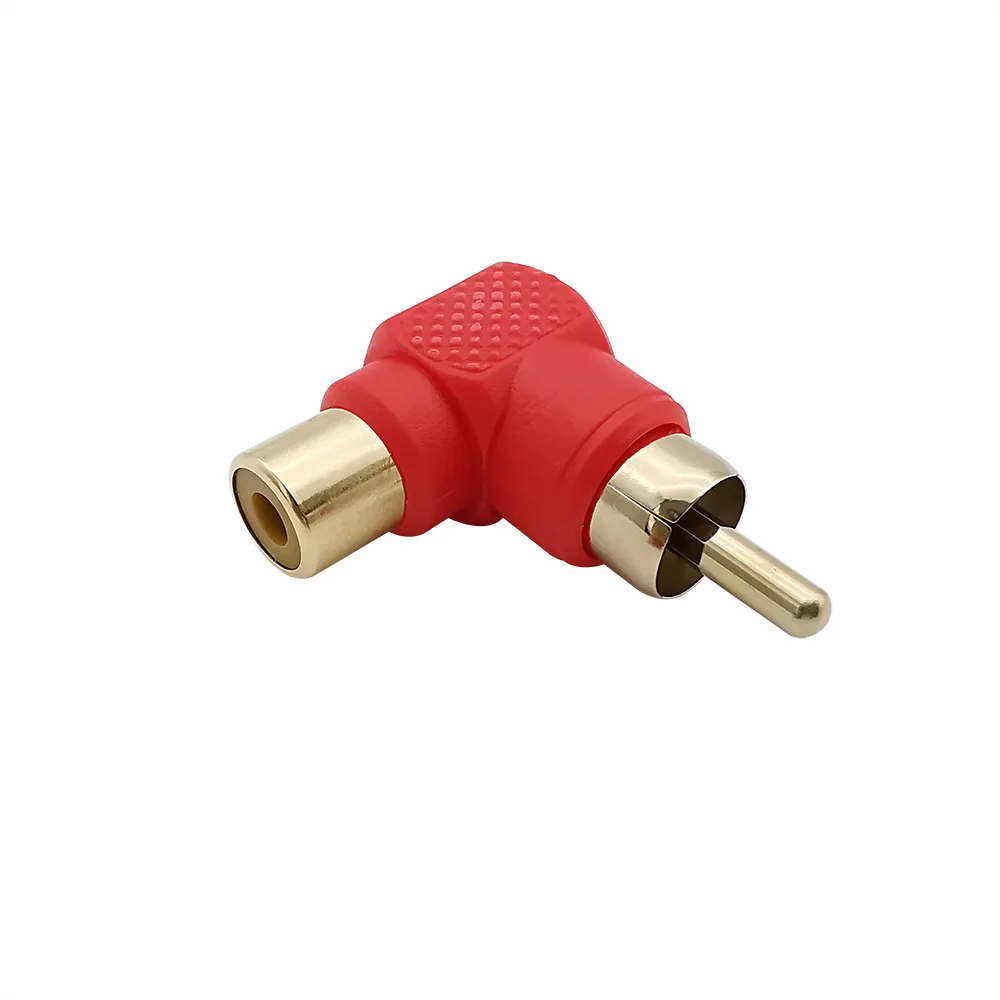 10 Teile/los 90 Grad RCA Männlich zu Weiblich Audio Adapter RCA Stecker Jack Rechten Winkel Ellenbogen Stecker Rot Schwarz – Detail 4