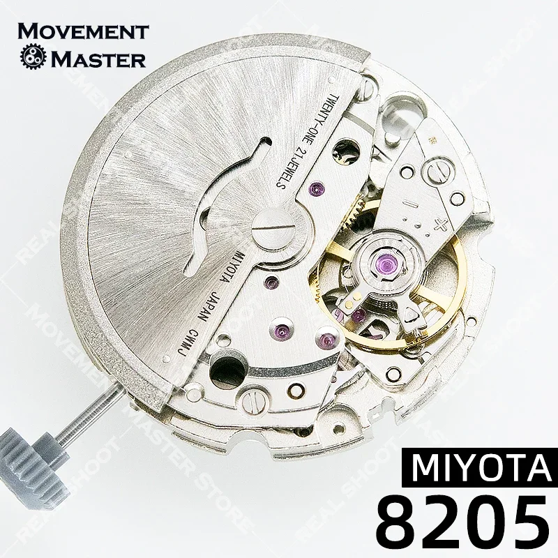 ใหม่ Miyota 8205 8200นาฬิกากลไกจักรกลอัตโนมัติแบบดั้งเดิมญี่ปุ่น3มือพร้อมวันที่โดยรวม3:00