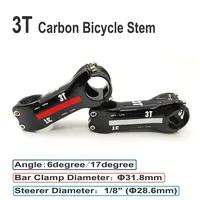 TOP Brand 3T Carbon Bicycle Stem Road Bike Stem T800 Carbon Fiber Mtb Stem  Angle 6/17degree/Steerer Diameter 28.6mm Bike Parts