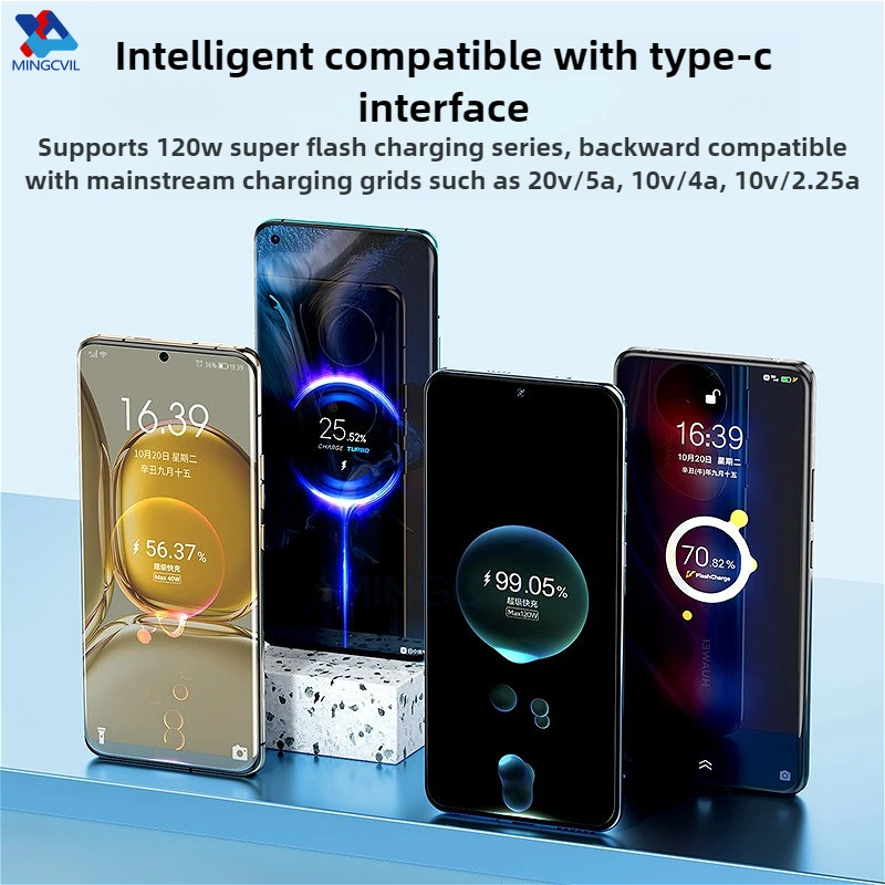 MINGCVIL Type C Cable 120W Super Charging 6A For Samsung S24 S23 USB-C For Redmi phone For Xiaomi Quick Fast Charger