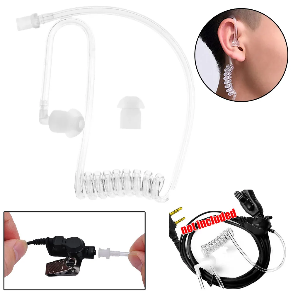 

Transparent Lanyard Earphone Coil Acoustic Air Tube Earplug for Two-Way Radio Walkie Talkie Earpiece Headset Accessories