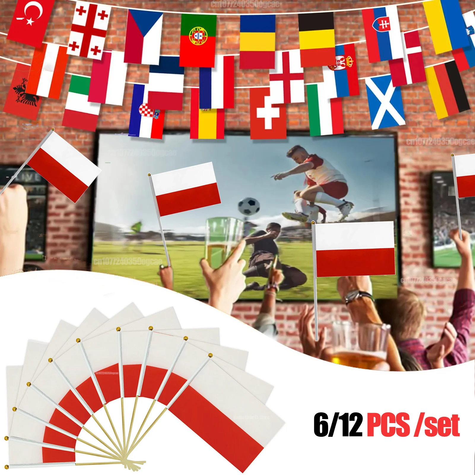 12 Zoll 4k 8 Linien Polska Flaggen weiß rot Europa Polen Flagge Europa Polska Indoor Outdoor Polska Flagge Stabilisator Polen Oscam Flaggen