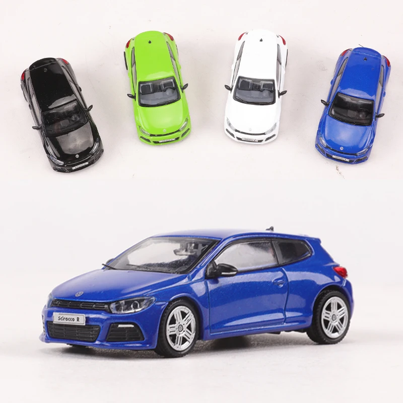 Gcd 1:64 Scirocco R Wit/Zwart/Groen/Blauw Legering Model Auto