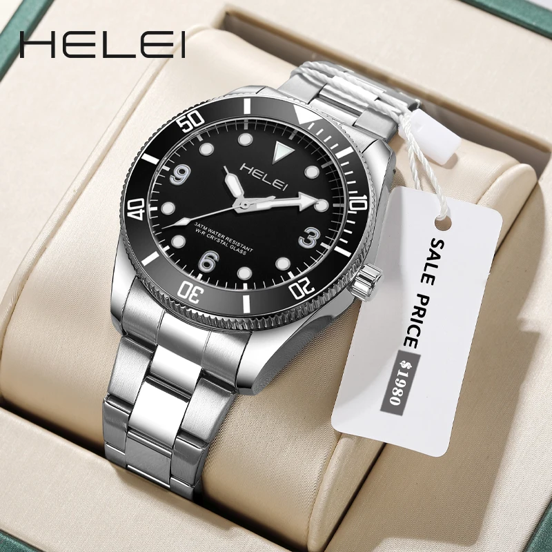 HELEI new models 2024 helmsman series personality fashionable quartz movement men's quartz watches men's watches
