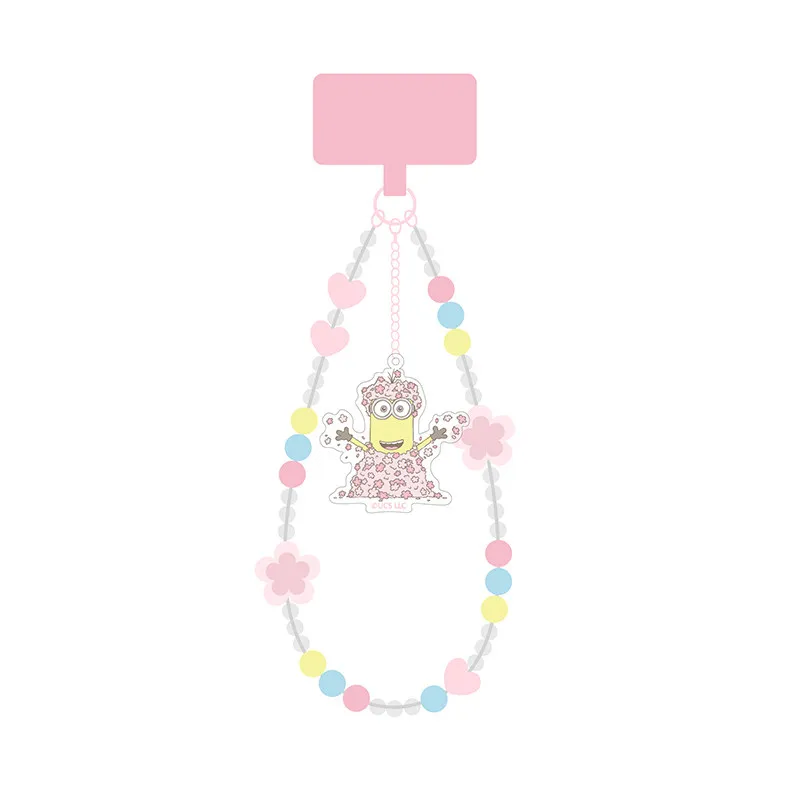 Universal Studios Minion Sakura Collection Pink Phone Strap Cute Kawaii Adjustable Lanyard Cell Phone Charm Keychain view 6