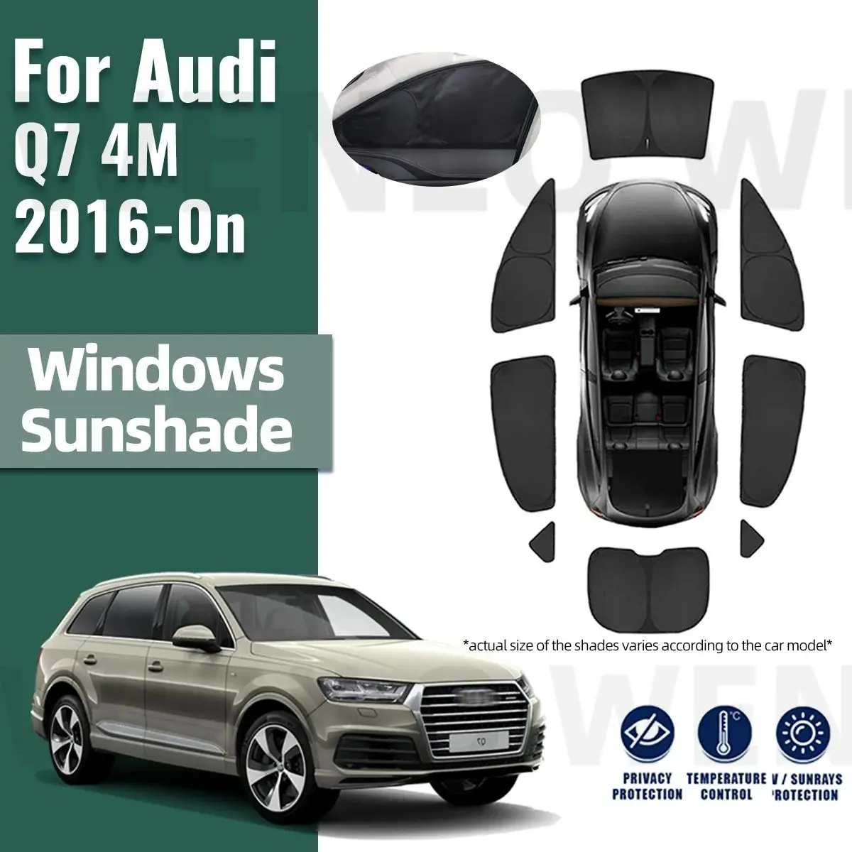 

For Audi Q7 4M 2016-2023 2024 Full Cover Car Sun Visor Accessories Window Windshield Cover Sunshade Curtain Shade Blind Custom