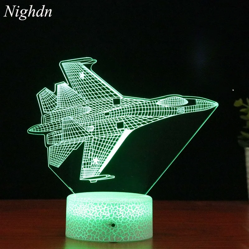 Nighdn Aircraft LED Night Light for Children Bedroom Decoration Acrylic Table Bedside Lamp Airplane Gift for Kids Boys Girls