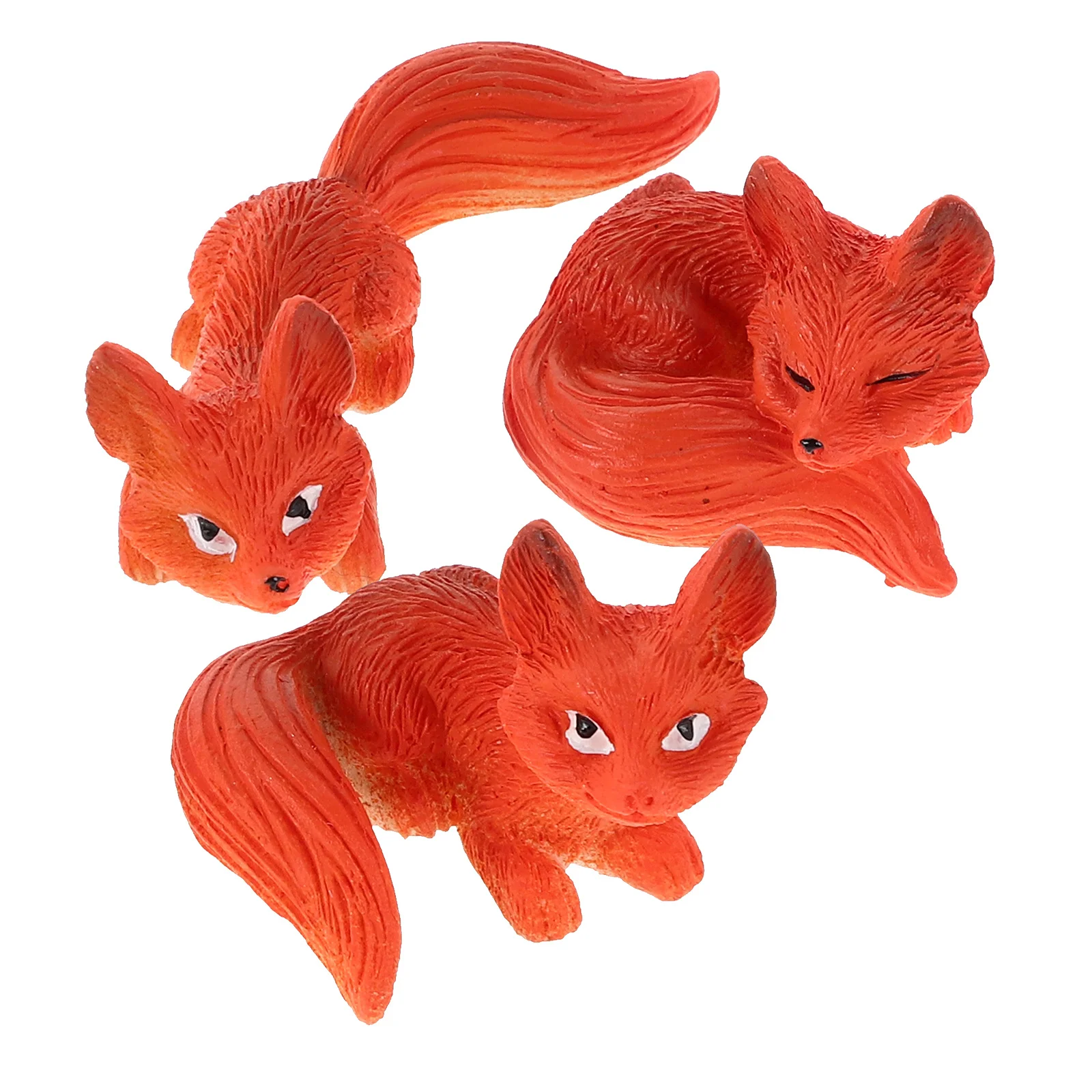 

3Pcs Resin Mini Fox Figurines Cute Miniature Garden Landscape Fairy Moss Terrarium Ornament Small Animal Figurines