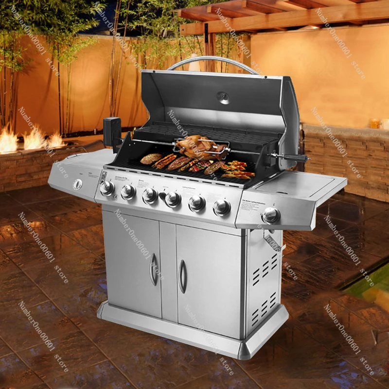 Stainless Steel Carbon Gas Dual-purpose Courtyard Barbecue Grill