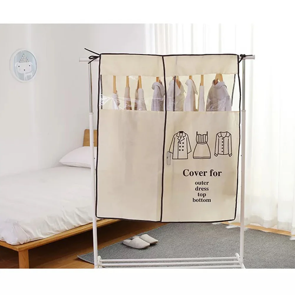 

Нетканый материал, пылезащитный чехол для сумки для одежды, бежевый органайзер для хранения одежды для костюма, рубашки, пальто, дорожная сумка для одежды, чехол