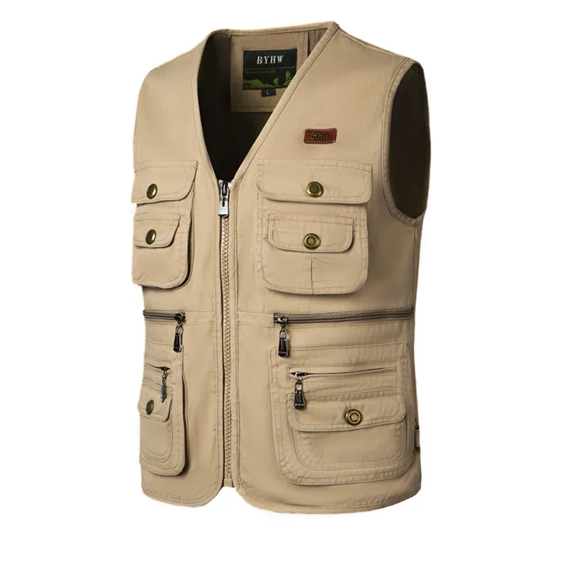 100% Cotton Outdoor Men Muti-pockets Vest Spring Autumn Hiking, Fishing,, Climbing, Camping Vest  Photography Vest Jackeket