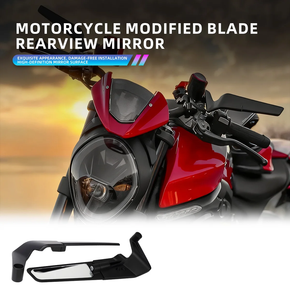 

Motorcycle Rearview Mirror Wings Rearview Mirror Rotatable Aluminum Alloy Side Mirrors 8/10mm Motorcycle Universal Accessories