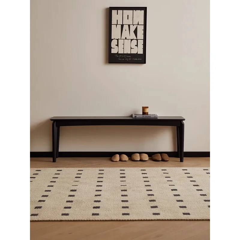 

Solid wood long stool, black long stool, simple household bedside stool, leisure bench Apartment furniture