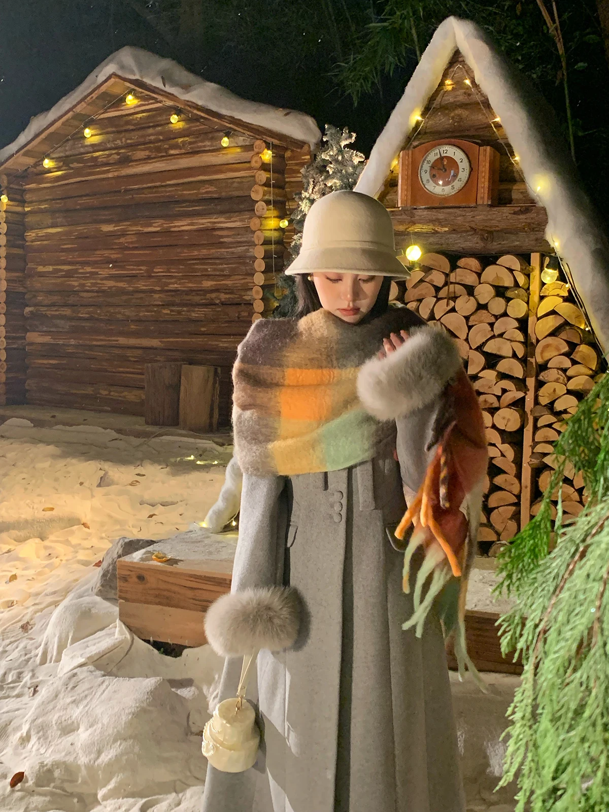 

ey Ele Woolen Coat Women's Winter New Sle High-End Slimming Warm Long Outerwear Faionable Ladies' Premium Wool Coat