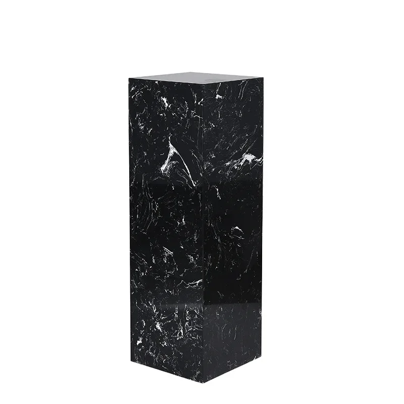 

Light luxury ornament black and white root marble sculpture pedestal lobby floor entrance art display table base