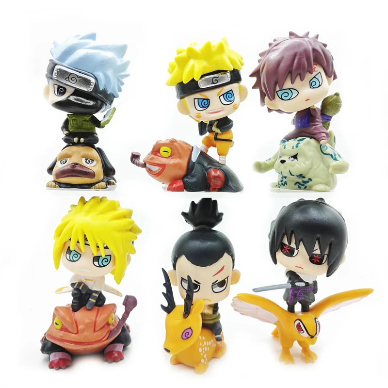 6Pcs/Set Naruto Mosquito-Repellent Eyes Figures Sasuke kakashi Gaara Model Doll Toy GamaKichi Gamabunta Action Figurines Gift