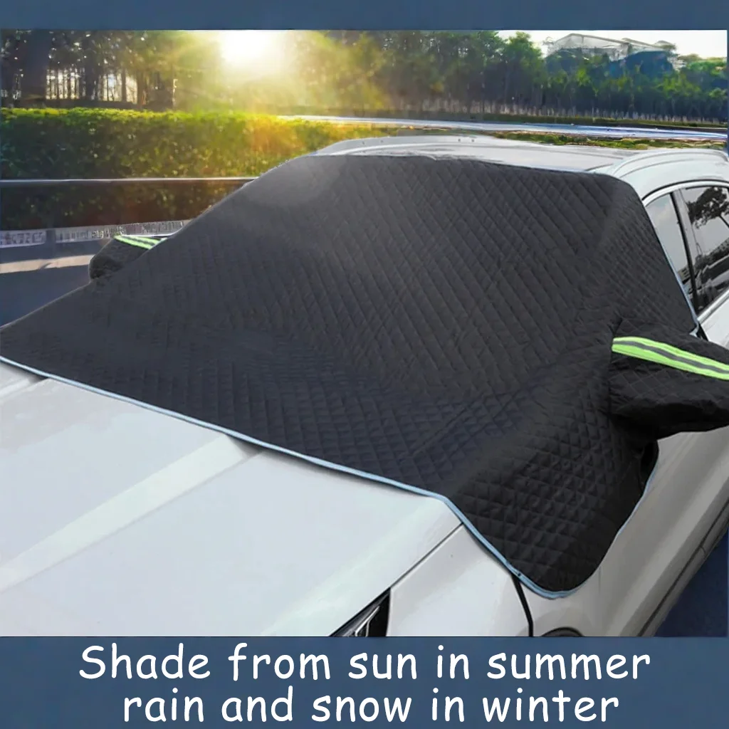 KKJOY 7 Layer Thickened Car Front Window Cover Dual Purpose Sunscreen And Snowproof Car Accessory