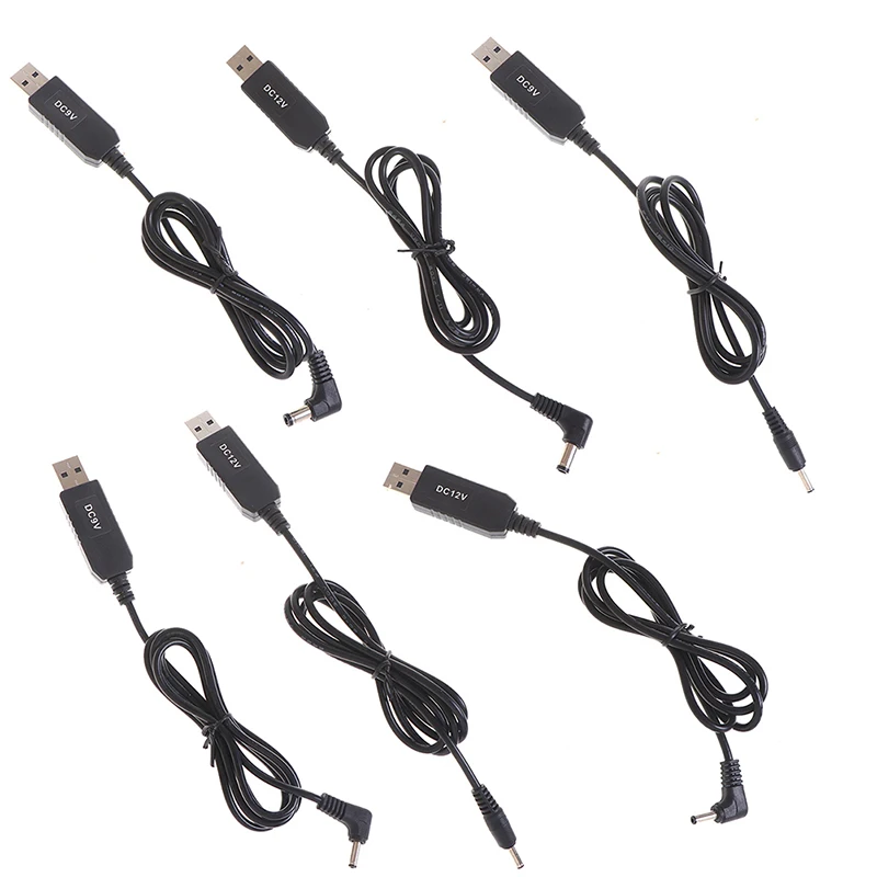 USB Power Boost Line, DC 5V a 9V, 12V Step Up Cabo Adaptador, 3.5x1.35mm, 5.5x2.1mm
