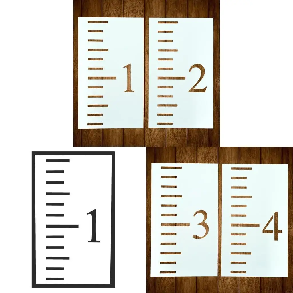 62KD 6Pcs/set Geometric Drawing Rulers Stencil Scale Templates Growth Chart Rulers