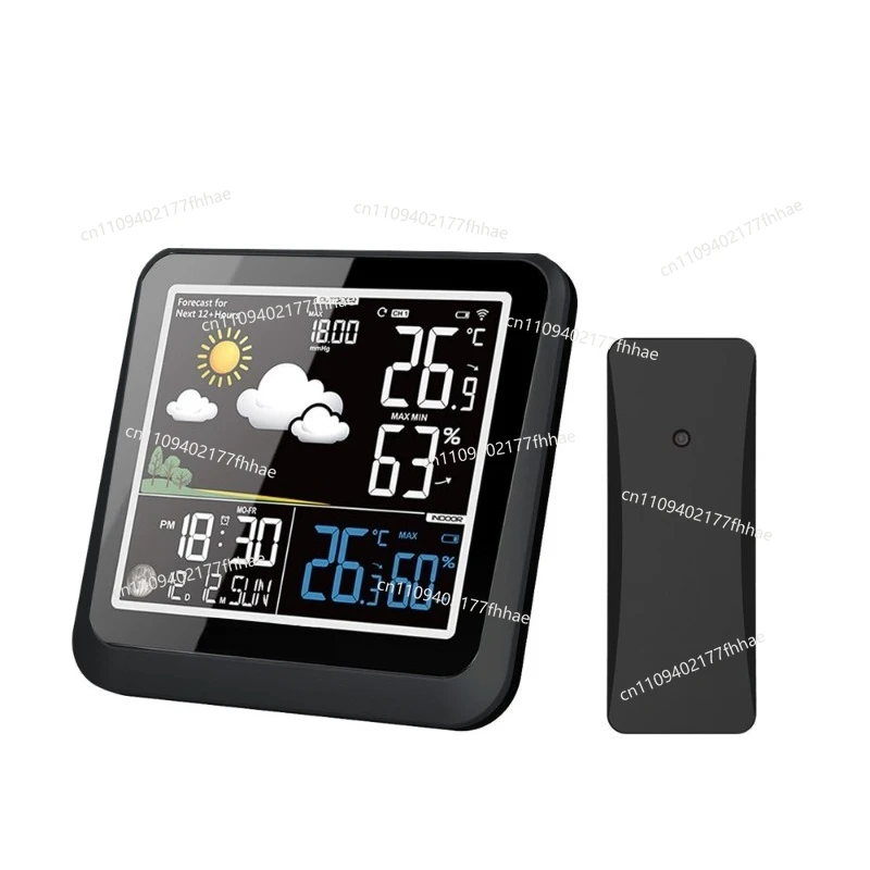 Household Wireless Electronic Thermohygrometer IndoorOutdoor Color Large Screen Weather Forecast Alarm Calendar Air Pressure