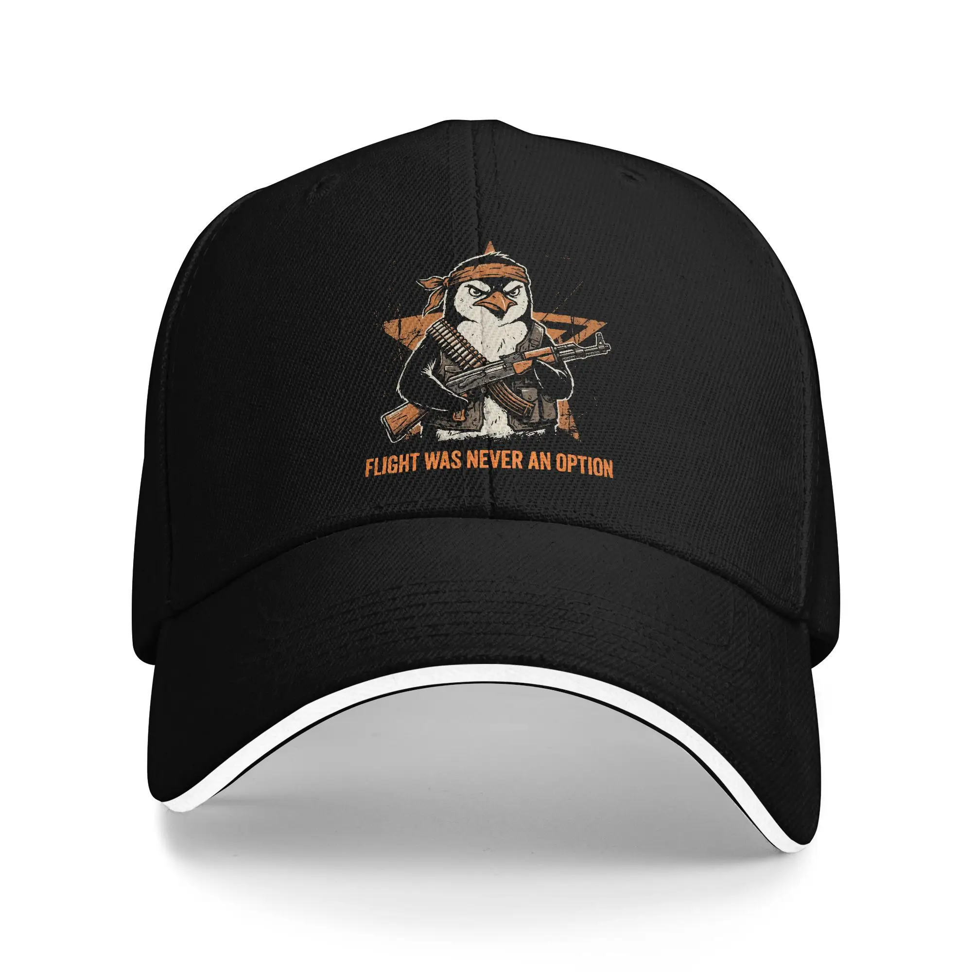 Flight was Never an Option Tactical Penguin Funny Bird Joke Casual Baseball Cap Trucker Hat Summer Sun-Proof Baseball Caps
