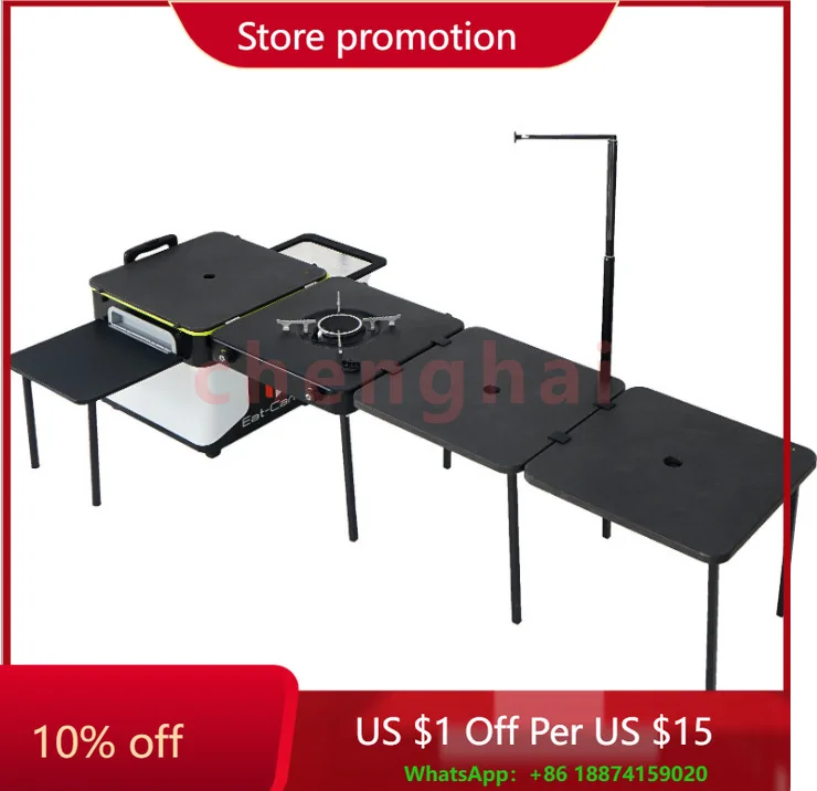 Foldable Mobile Kitchen Portable Camp Kitchen Outdoor Camping Kitchen Table for Camping