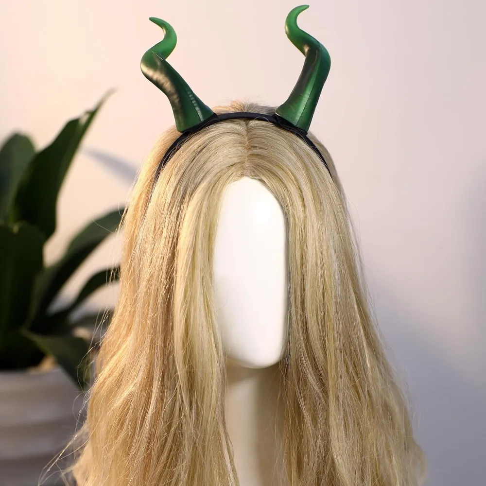 Handmade Demon Horns Headband - Gothic Devil Horn Hairband with Clips for Halloween Renaissance Cosplay Photo Shoot