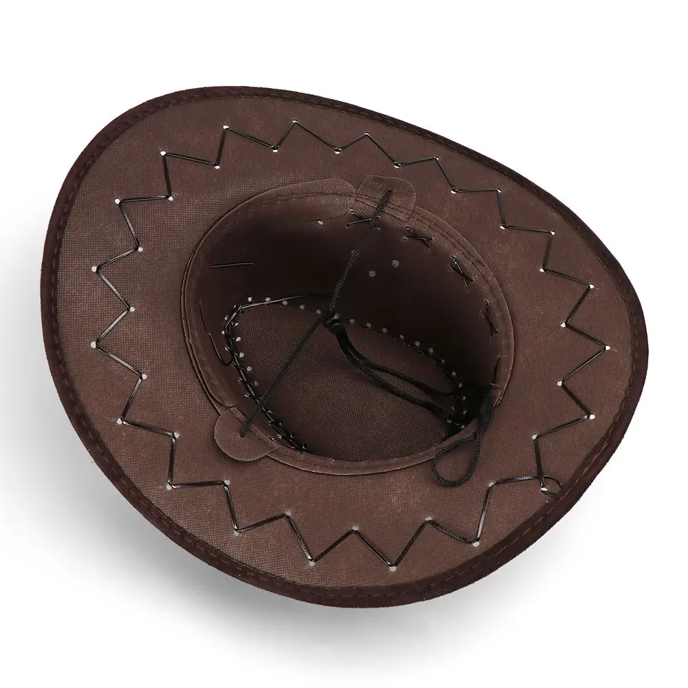 Practical Suede Men Lady Polyester West Fancy Dress Cowboy Hat Unisex Cap