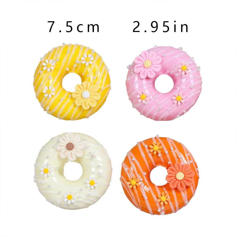 4PCS/Set Flower Doughnut Dessert Wedding Party Decoration Cake Decoration Photography Professional Simulation Cake Model CK1003