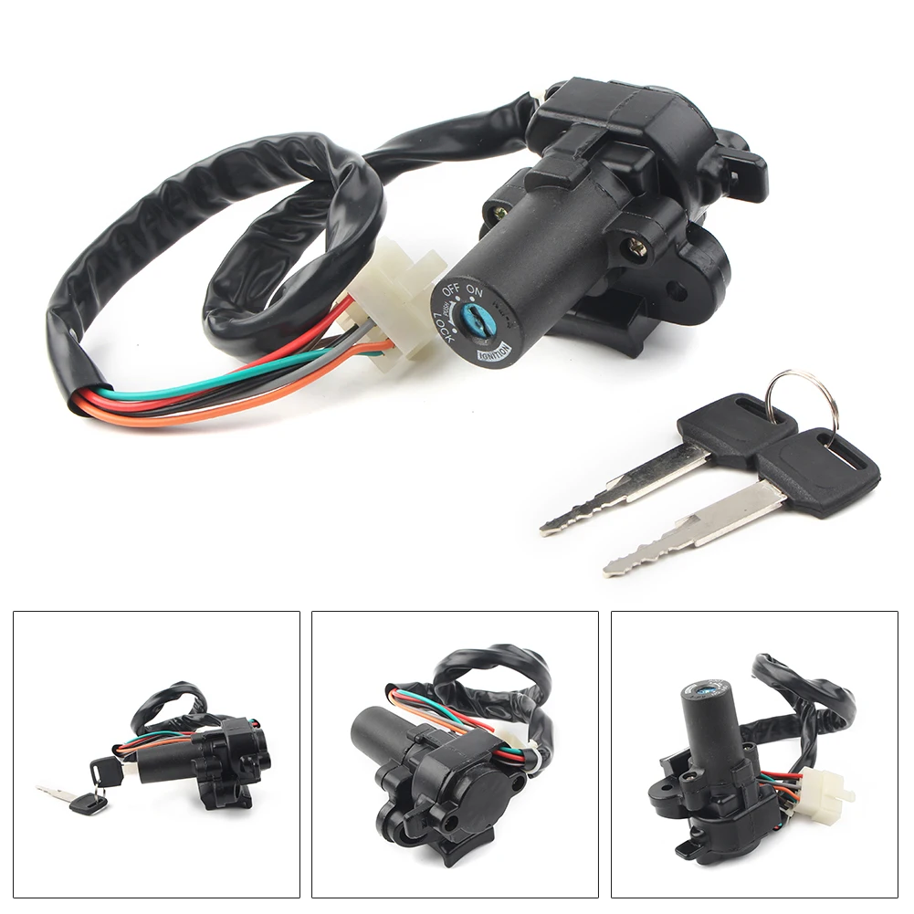 Motorcycle Ignition Switch Kit Assembly with 2 Keys FOR KAWASAKI ZZR400 ZZR600 ZX7R ZX6R ZXR750 ZX9R ZX-7RR 6 Pin 7 wires Model