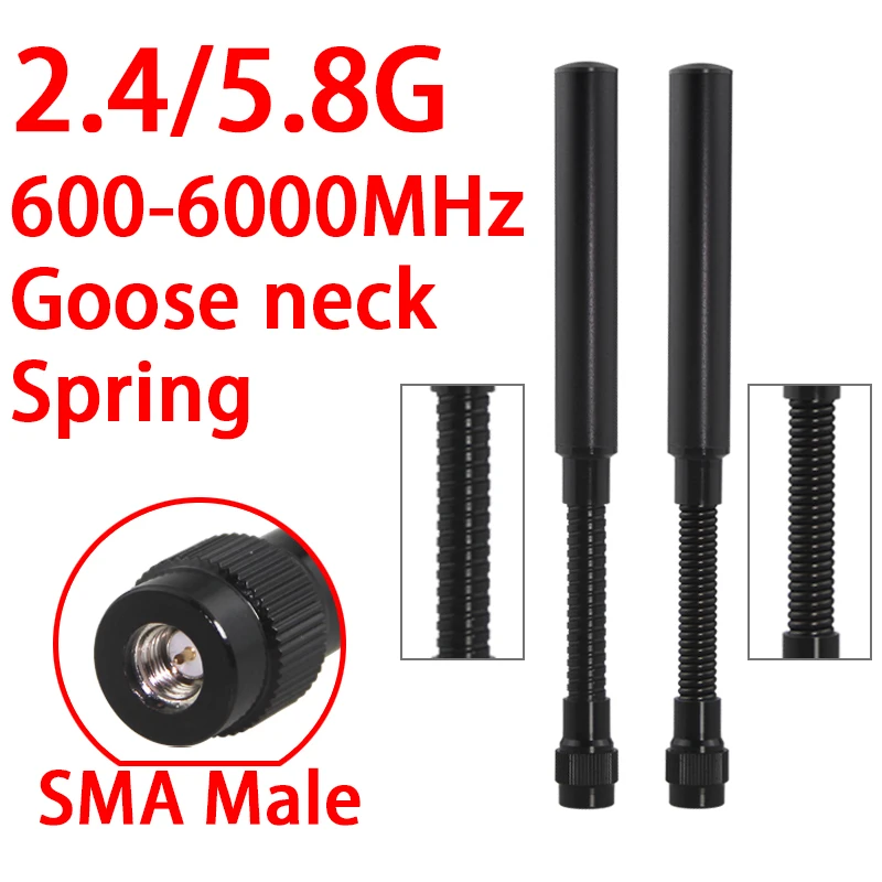 2.4G 5.8G 600-6000MHz gooseneck antenna detector detection unmanned aerial vehicle handheld interference device spring antenna