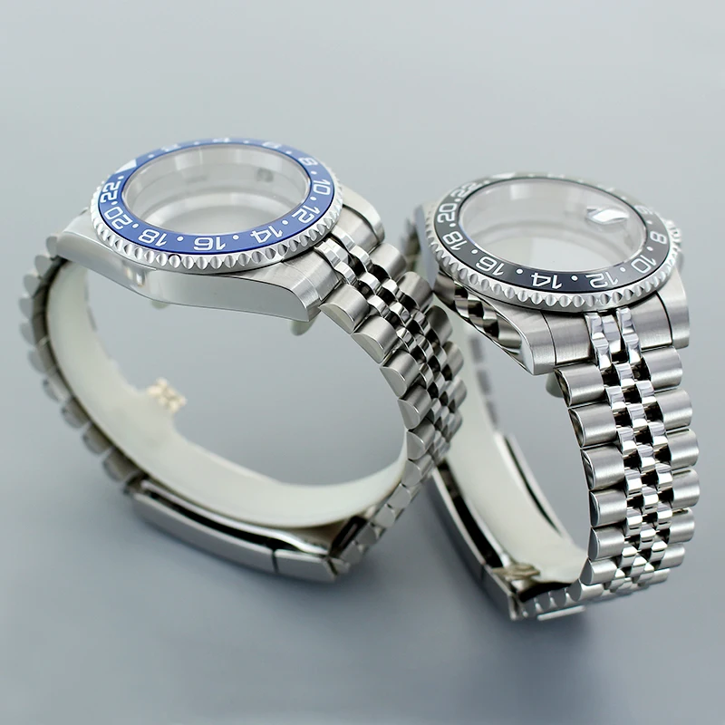 40mm pvd Rose Gold Watch Case With Magnifying Glas Sapphire for Seiko NH35 NH36 NH34 8215 Eta2824 PT5000 Movement SUB GMT YACHT