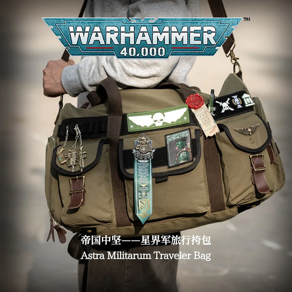 Image of Starforged Warhammer 40K Großraum-Rucksack Reise-Schulter-Umhängetasche aus Canvas Spiel-Zubehör Klettverschluss Dekorative Geschenktasche