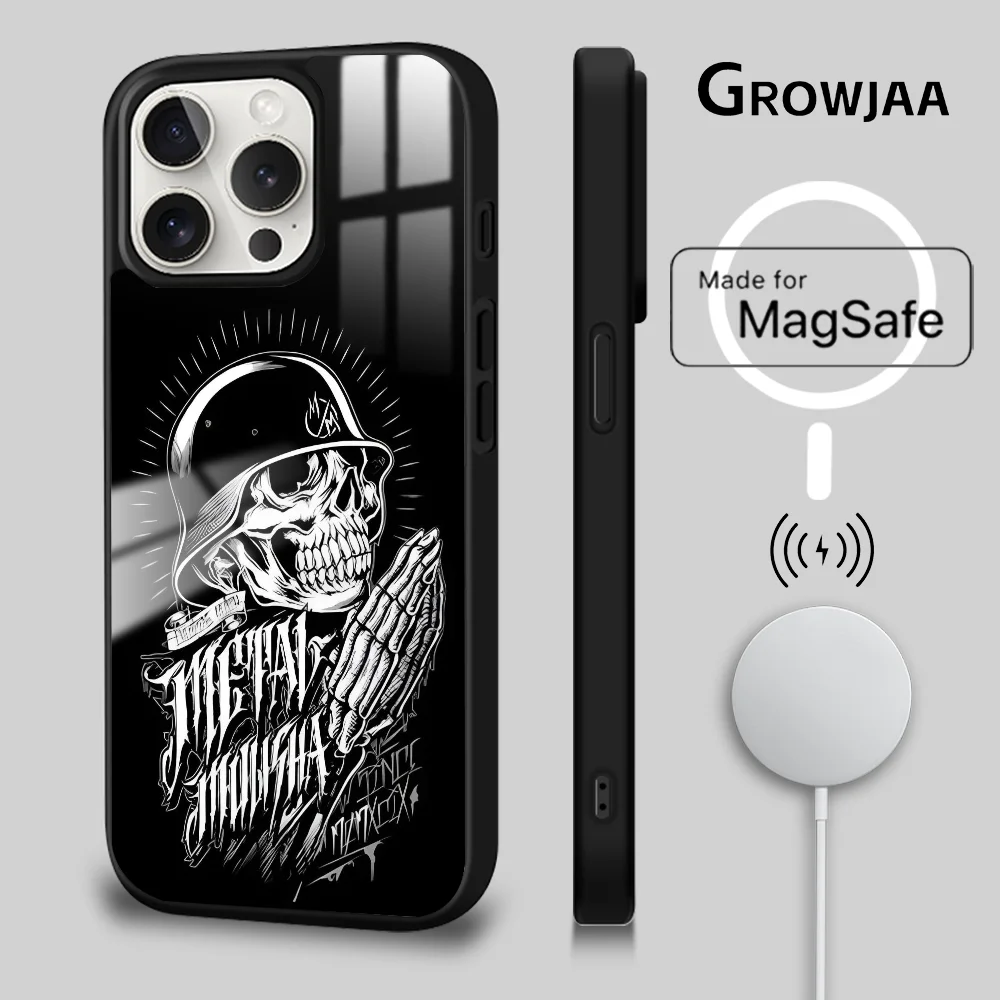 

Motocross M-Metal Mulisha Phone Case For iPhone 16 15 14 13 12 11 Pro Max Plus Mini Magsafe Mirror Wireless Magnetic Cover