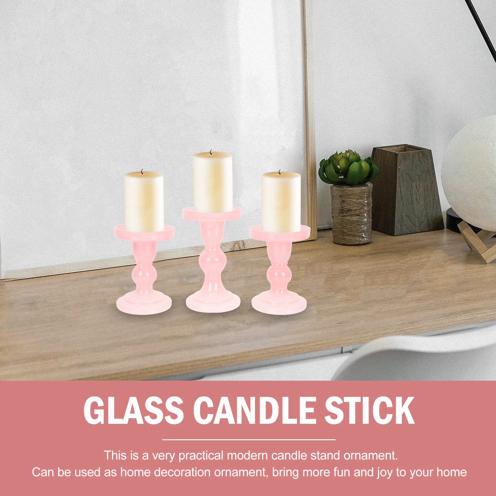 

3Pcs Glass Holders Elegant Minimalist Style Tabletop Decor for Party Festival Dinner Candlestick Home Supplies Living