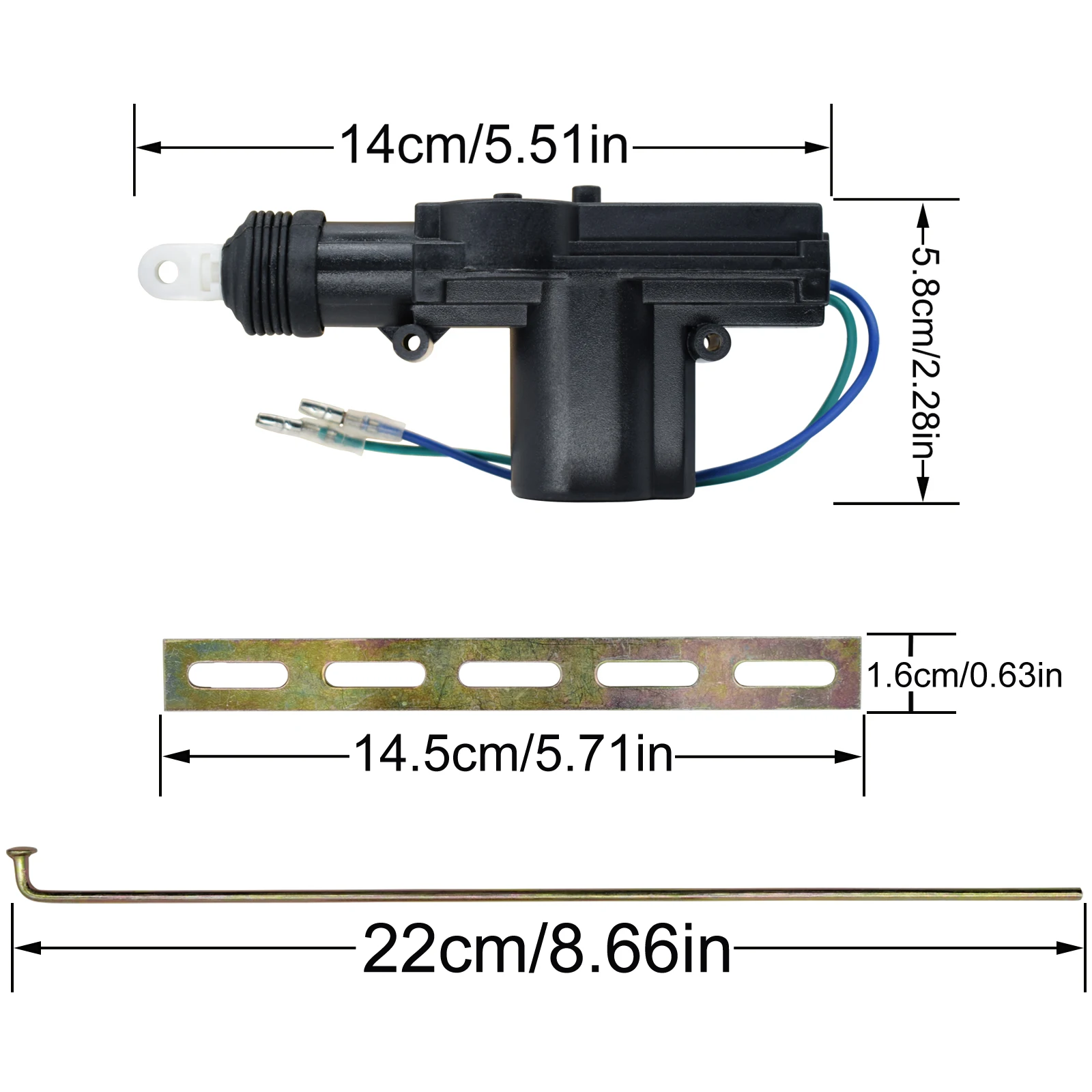 12V Car 2 Wires Front Rear 4 Door Power Lock Actuator Kit Solenoid 5 Wire Electric Remote Locking System Entry Vehicle Gun Type