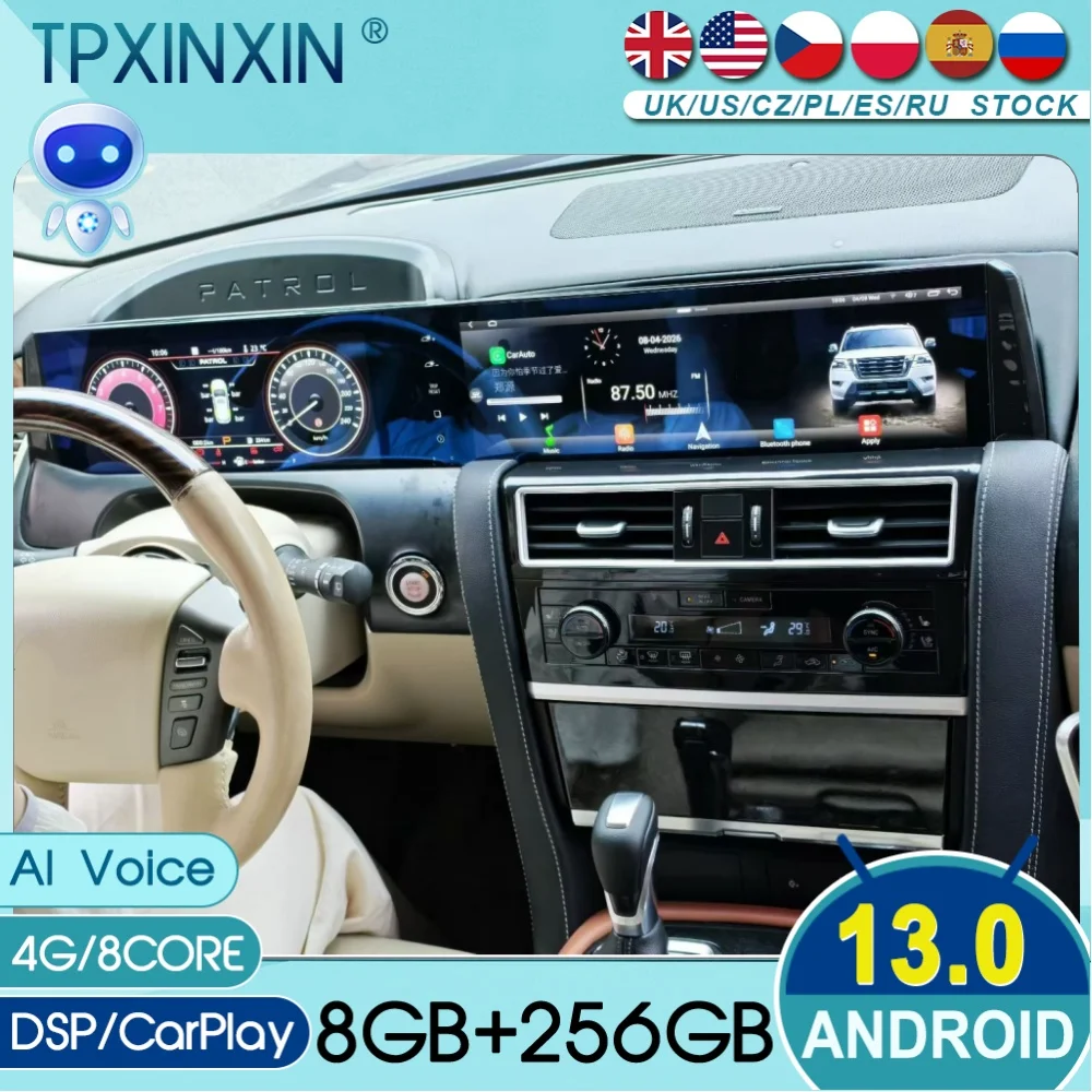 24.6“ Dual Digital Instrument Dashboard For Nissan Patrol Y62 2008~2021 Upgrade Y63 Android Auto Carplay Car Radio GPS Head Unit
