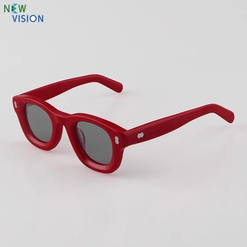 

New Women Polarized Sunglasses High-quality Oval Retro Red Acetate Glasses Men Customizable Prescription Lenses Engraved Logos