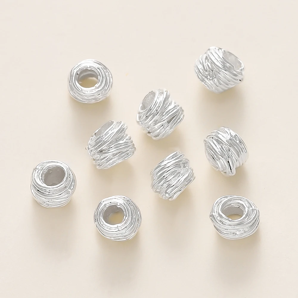 10/30/50 Teile/paket 14K/18K Gold Überzogene Messing Weben Ball Spacer Perlen Für DIY armband Halskette Schmuck Machen Zubehör